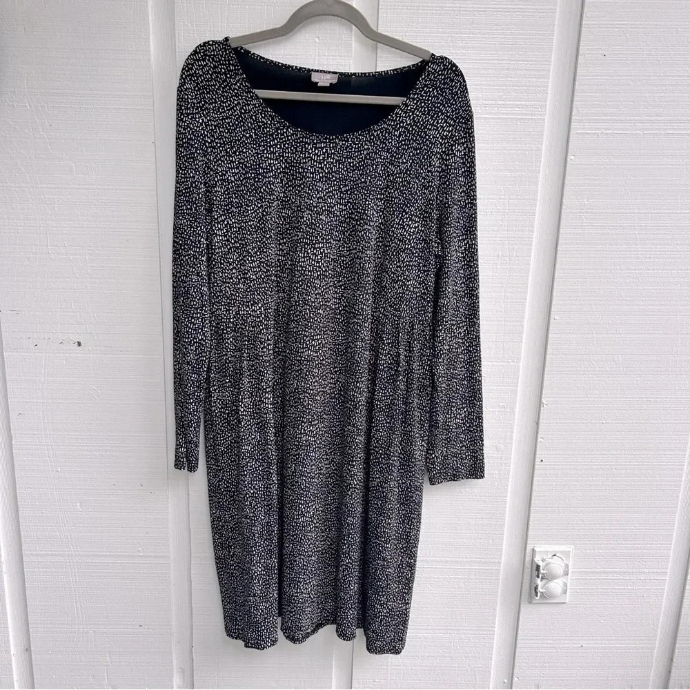 J. Jill Wearever Collection 90s Revival Babydoll Dress | Long Sleeve Ditsy Print